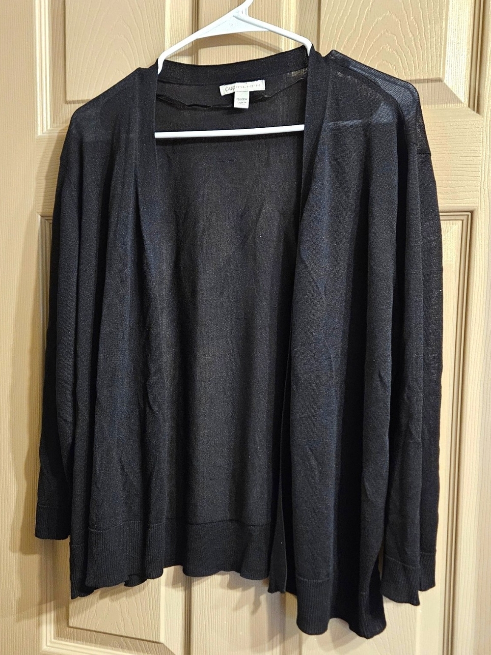 Cato Black Open-Front Lightweight Women's Cardigan